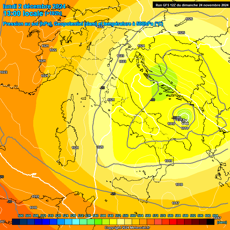 Modele GFS - Carte prvisions 