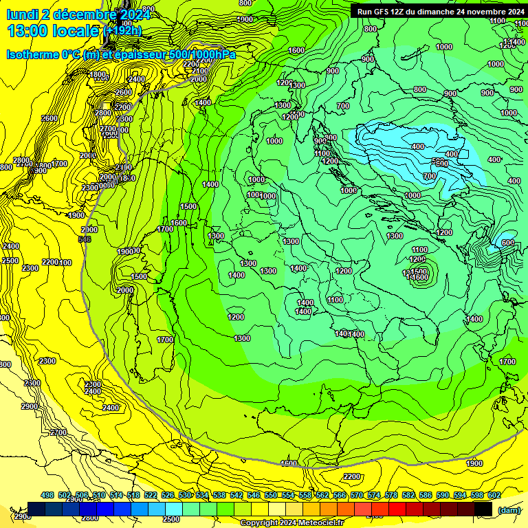 Modele GFS - Carte prvisions 