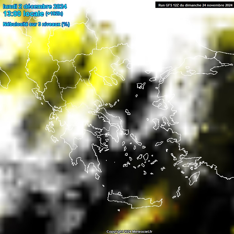 Modele GFS - Carte prvisions 