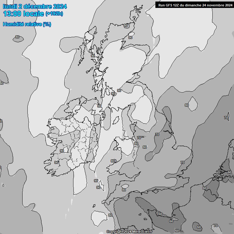 Modele GFS - Carte prvisions 