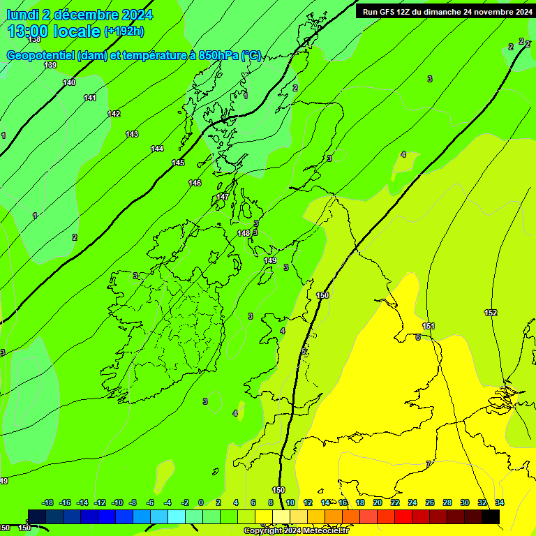 Modele GFS - Carte prvisions 