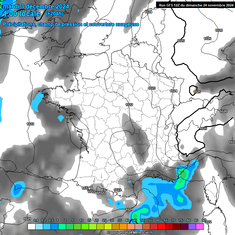 Modele GFS - Carte prvisions 