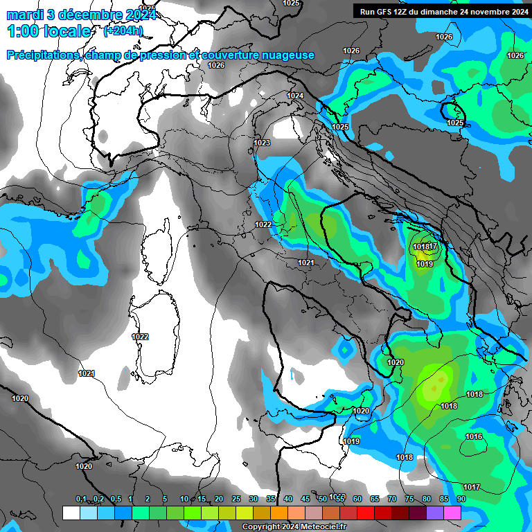 Modele GFS - Carte prvisions 