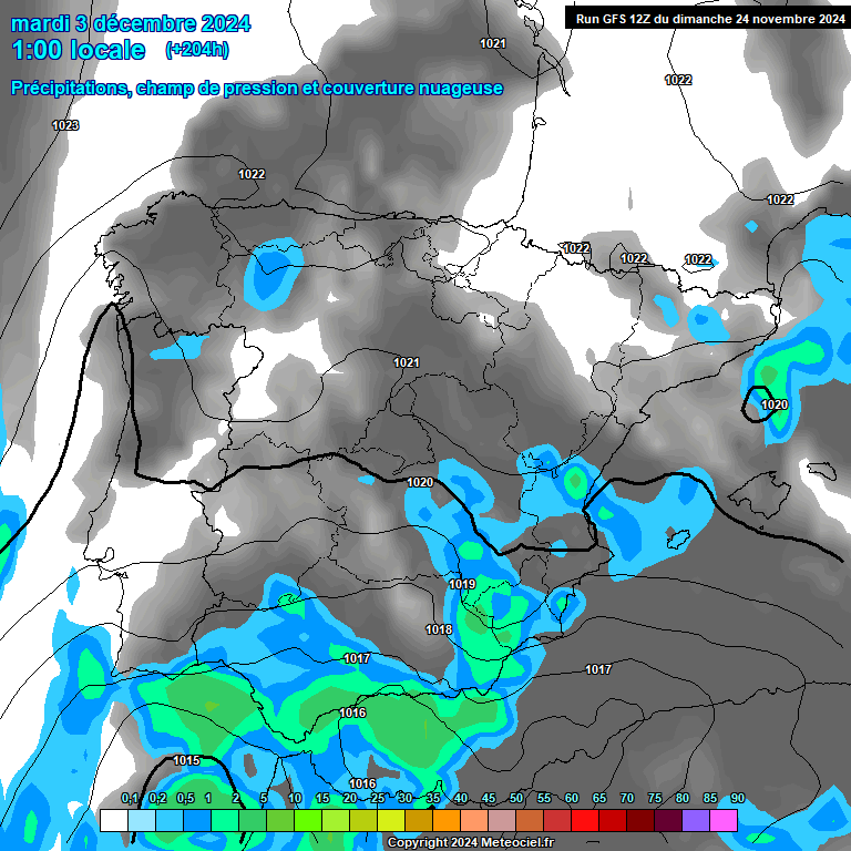 Modele GFS - Carte prvisions 