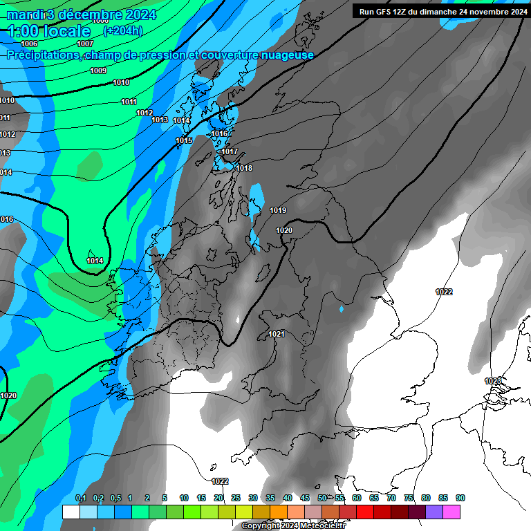 Modele GFS - Carte prvisions 