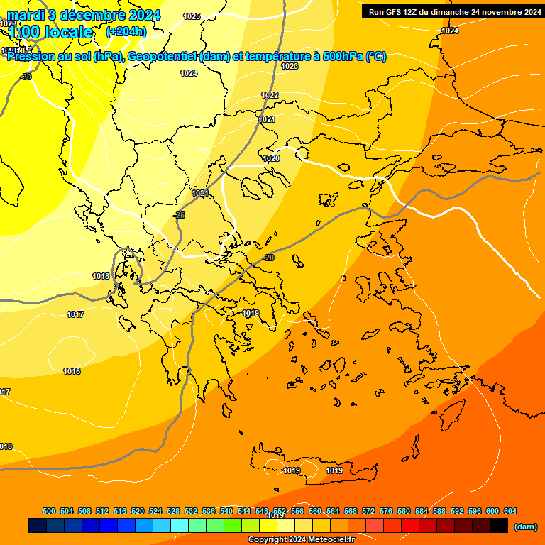 Modele GFS - Carte prvisions 