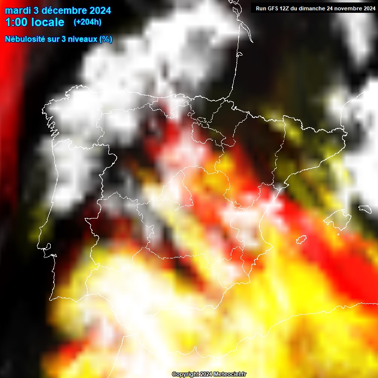 Modele GFS - Carte prvisions 