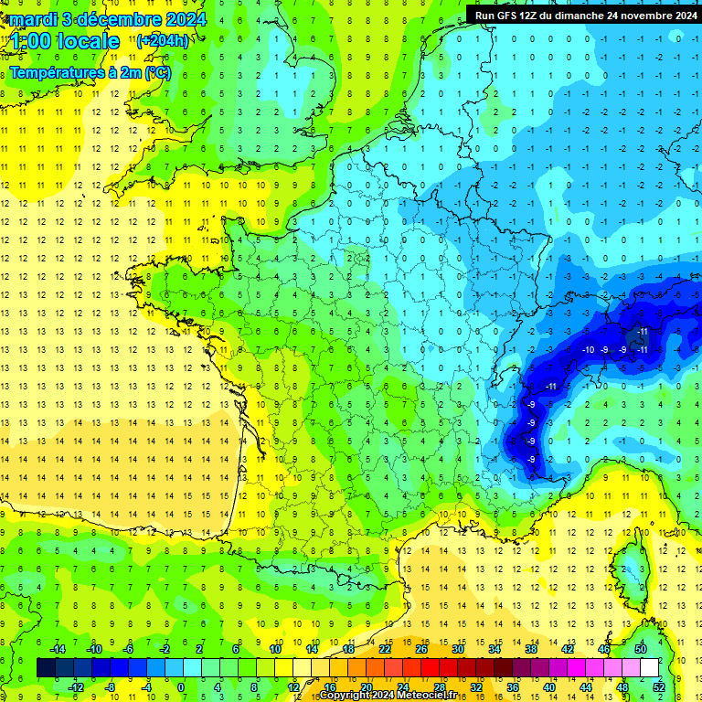 Modele GFS - Carte prvisions 