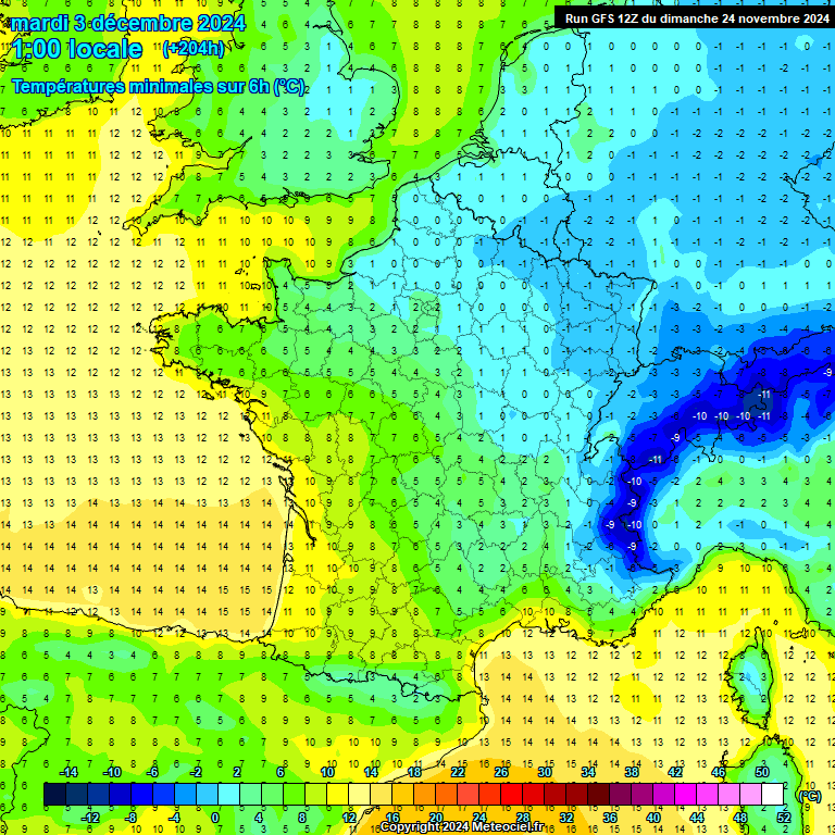 Modele GFS - Carte prvisions 