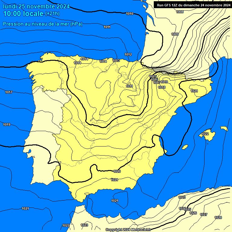 Modele GFS - Carte prvisions 