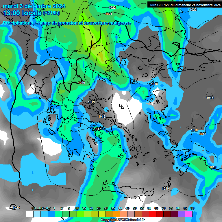 Modele GFS - Carte prvisions 