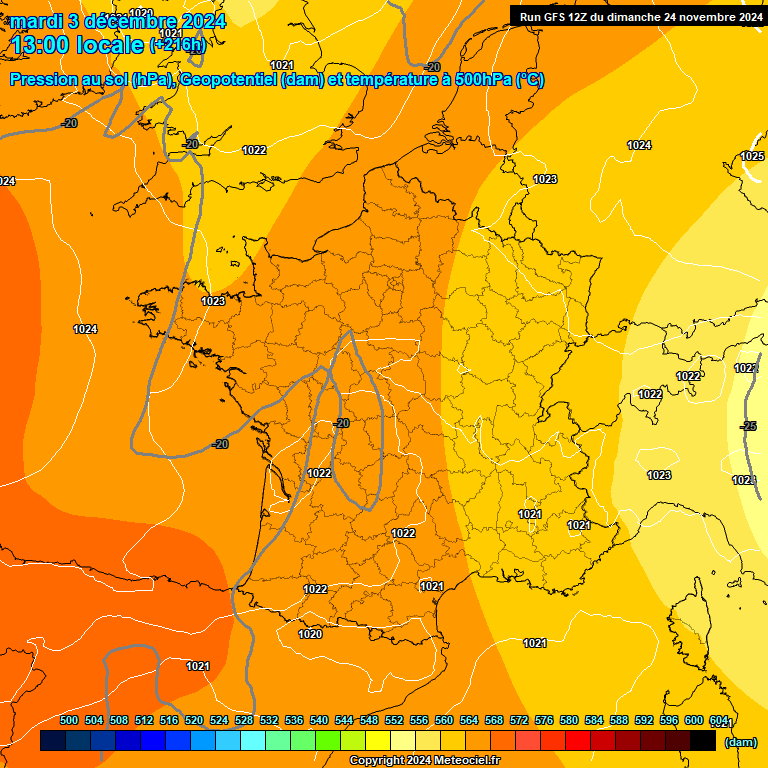 Modele GFS - Carte prvisions 