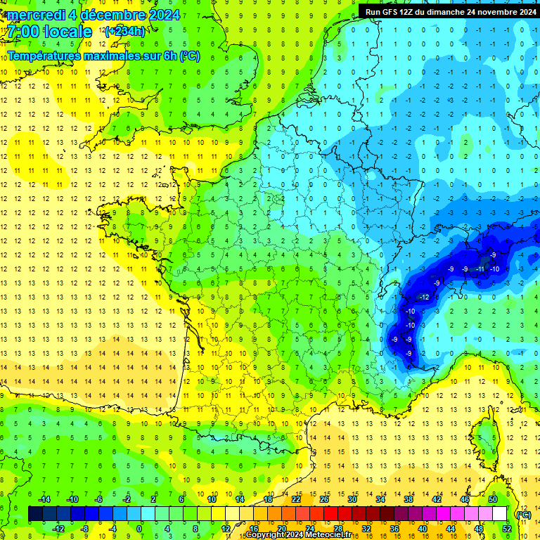 Modele GFS - Carte prvisions 