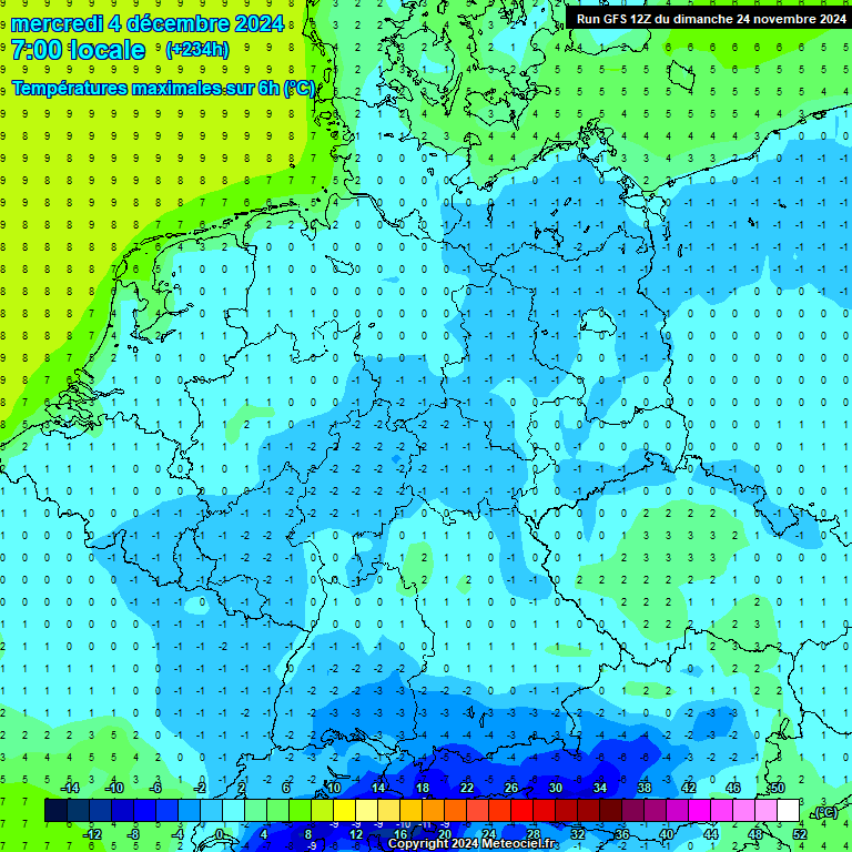 Modele GFS - Carte prvisions 