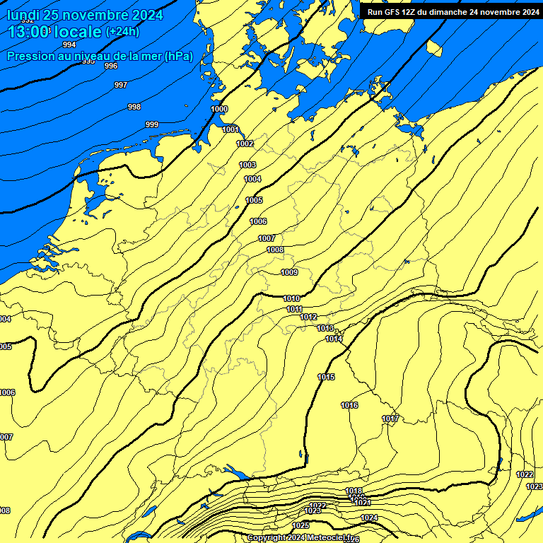 Modele GFS - Carte prvisions 