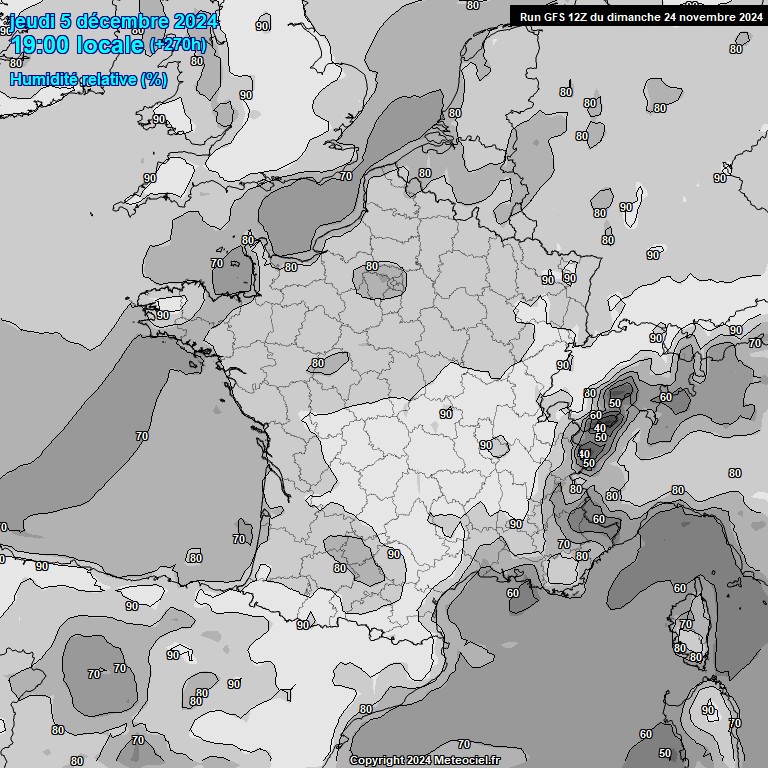 Modele GFS - Carte prvisions 