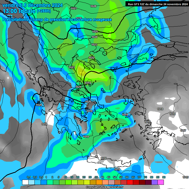 Modele GFS - Carte prvisions 