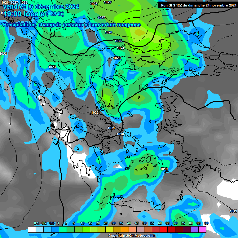 Modele GFS - Carte prvisions 