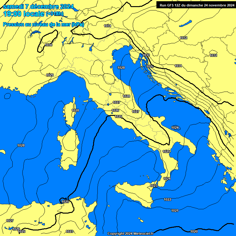 Modele GFS - Carte prvisions 