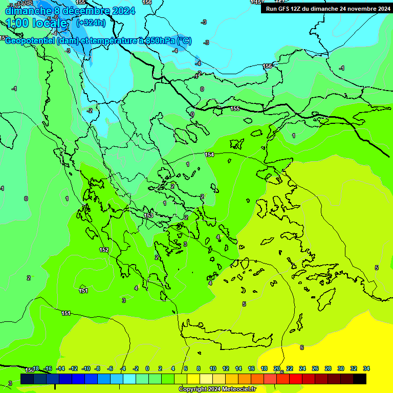 Modele GFS - Carte prvisions 