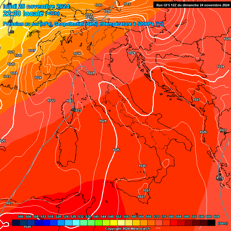 Modele GFS - Carte prvisions 