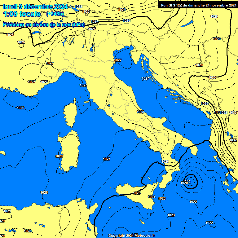 Modele GFS - Carte prvisions 