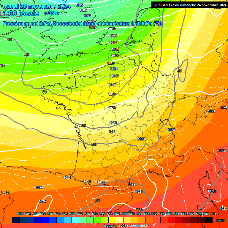 Modele GFS - Carte prvisions 