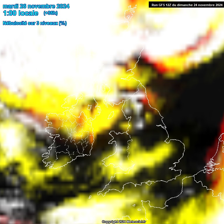 Modele GFS - Carte prvisions 