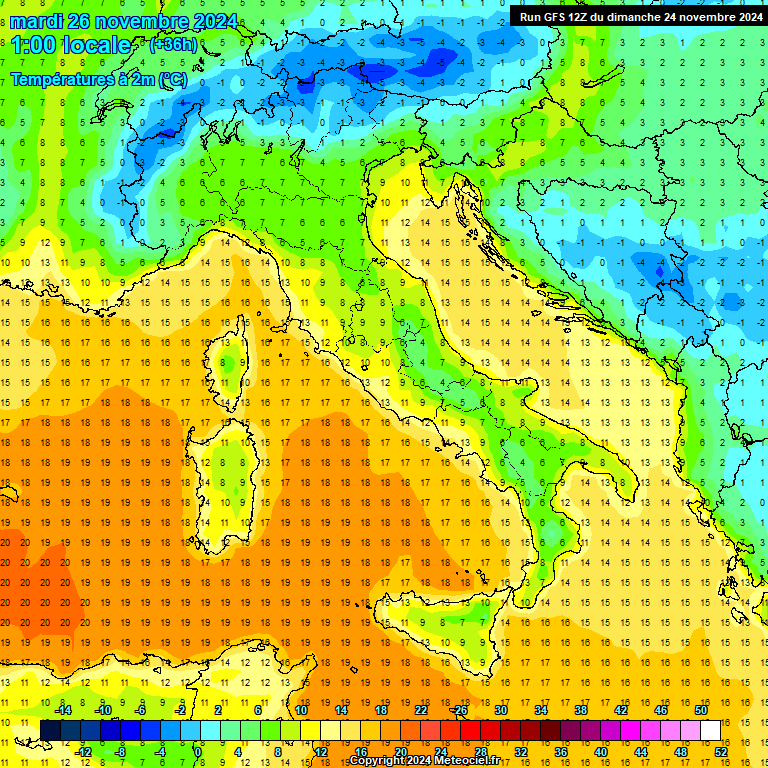 Modele GFS - Carte prvisions 