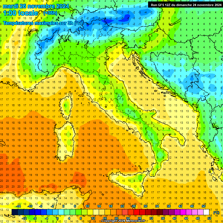 Modele GFS - Carte prvisions 