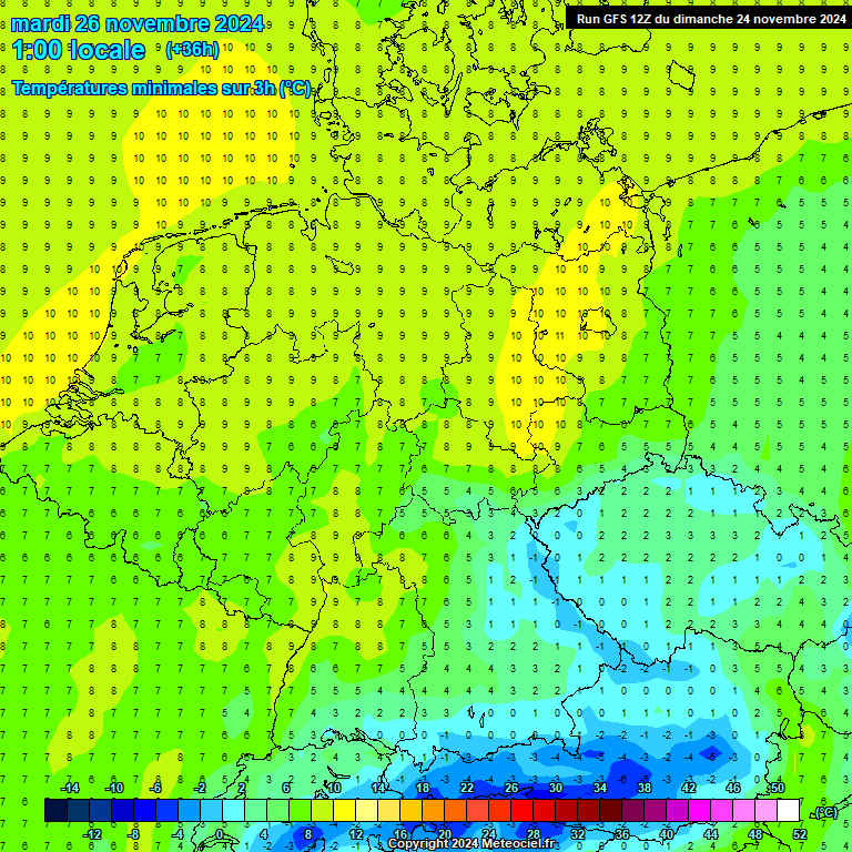 Modele GFS - Carte prvisions 