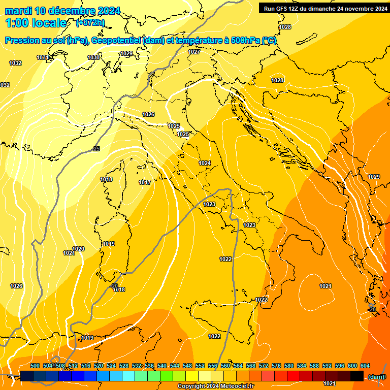 Modele GFS - Carte prvisions 