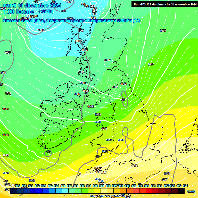 Modele GFS - Carte prvisions 