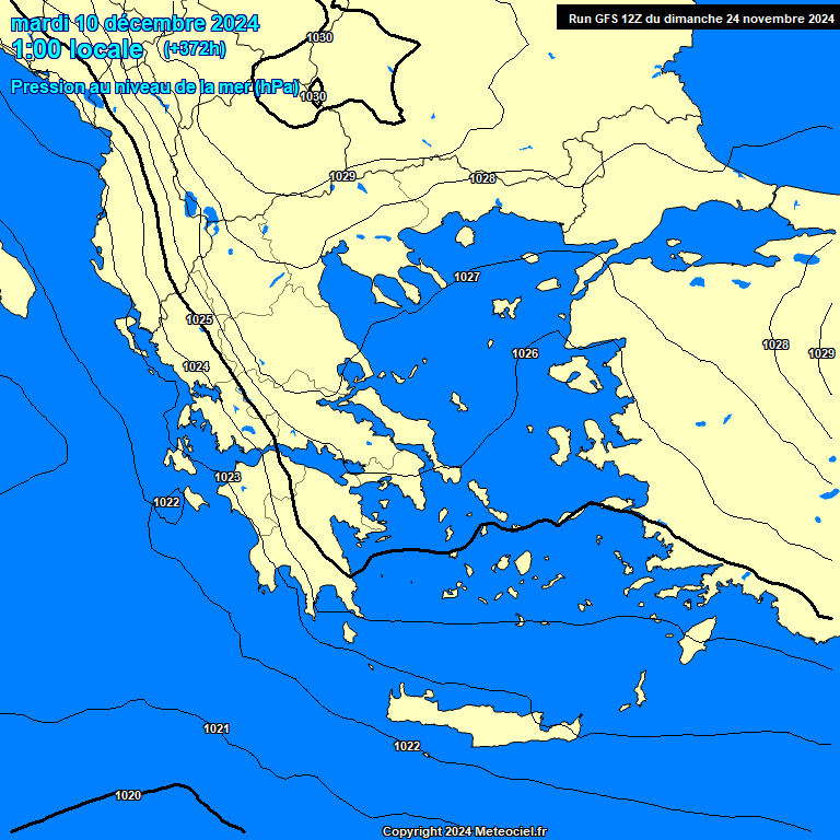 Modele GFS - Carte prvisions 