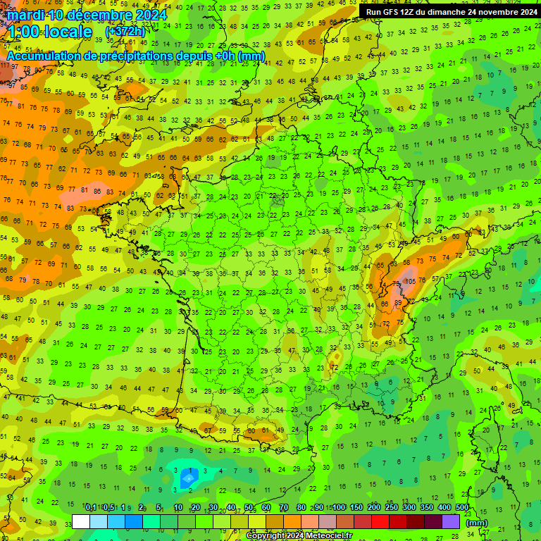 Modele GFS - Carte prvisions 