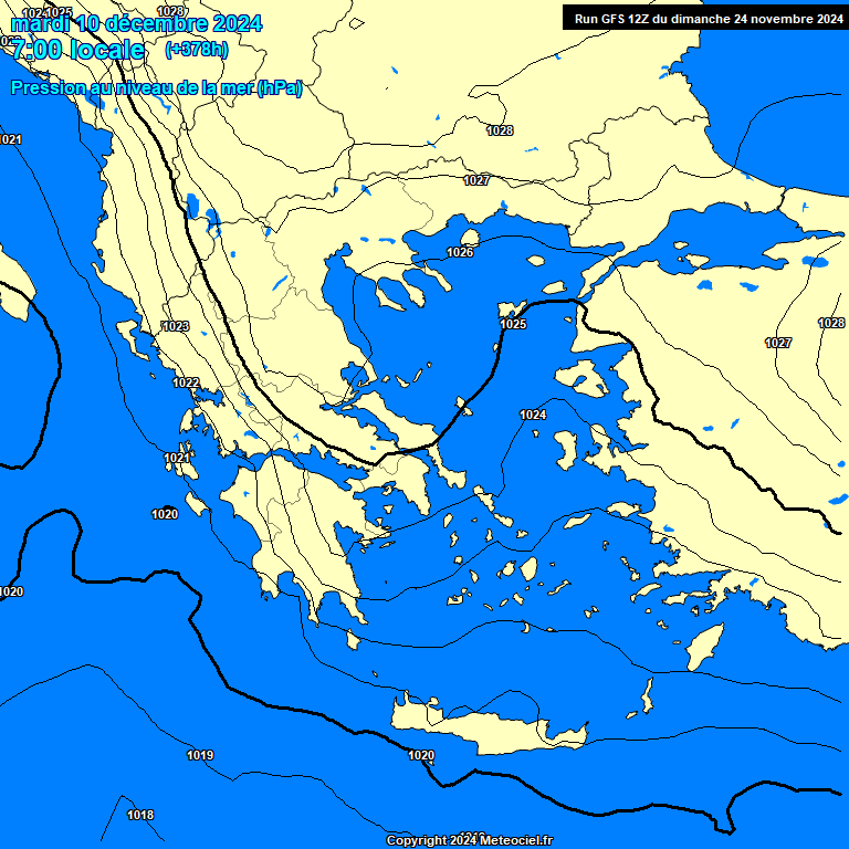 Modele GFS - Carte prvisions 