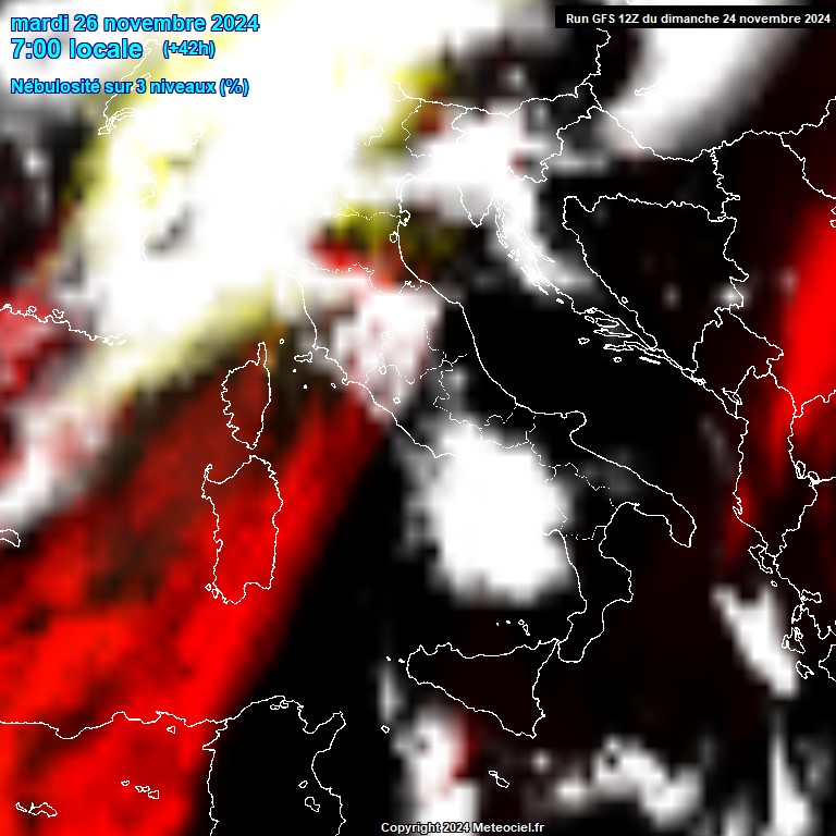 Modele GFS - Carte prvisions 