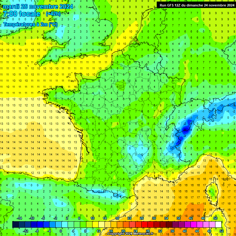 Modele GFS - Carte prvisions 