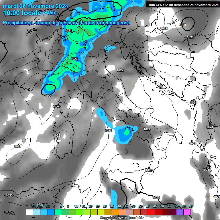 Modele GFS - Carte prvisions 