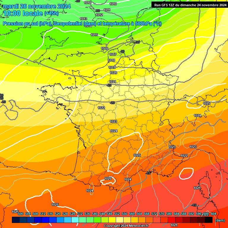 Modele GFS - Carte prvisions 