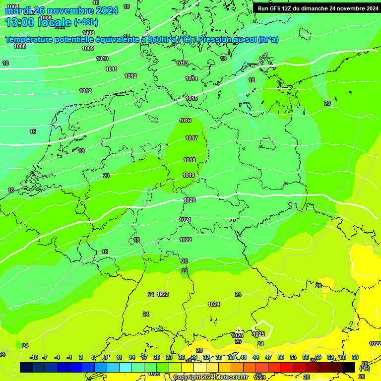 Modele GFS - Carte prvisions 