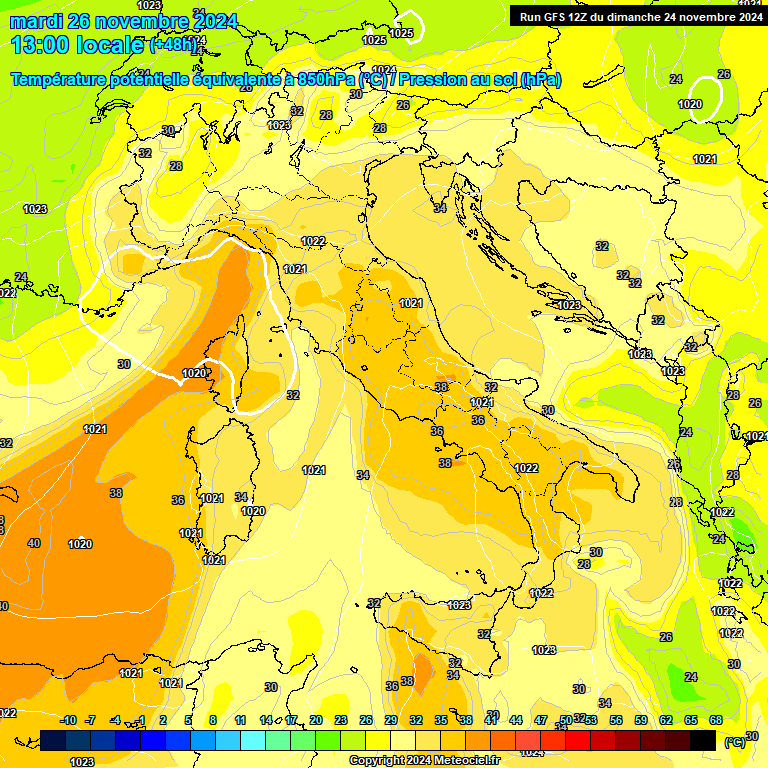 Modele GFS - Carte prvisions 