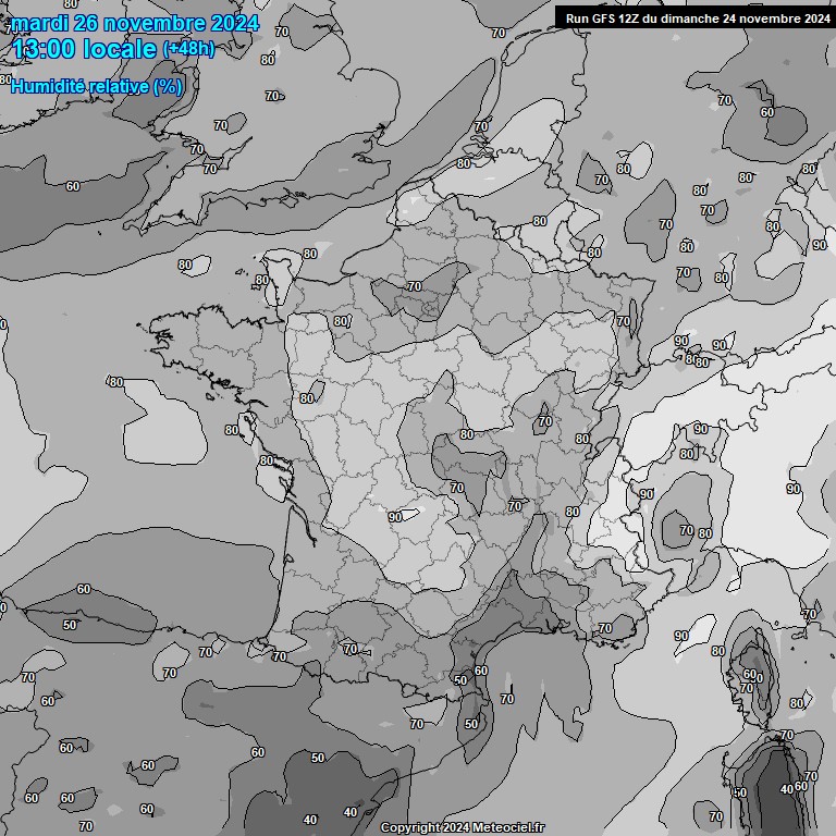 Modele GFS - Carte prvisions 