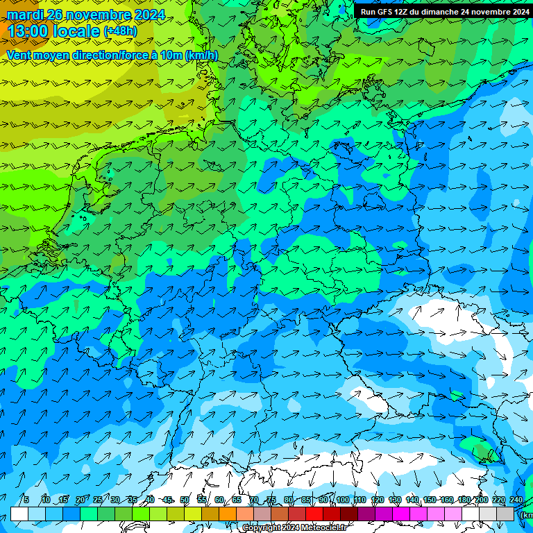 Modele GFS - Carte prvisions 