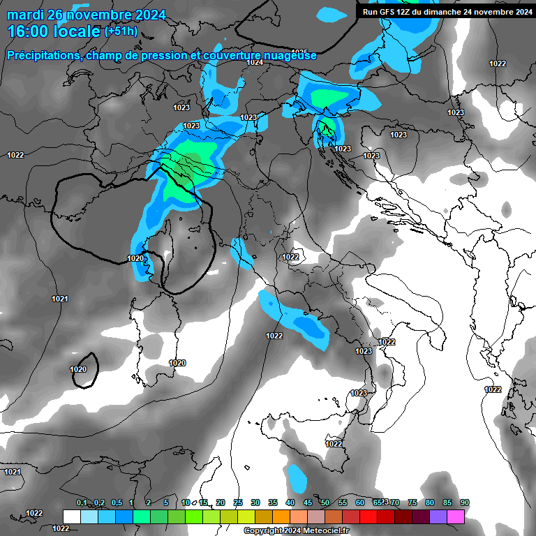 Modele GFS - Carte prvisions 