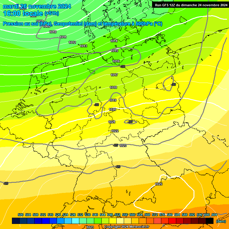 Modele GFS - Carte prvisions 