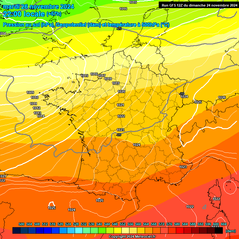 Modele GFS - Carte prvisions 