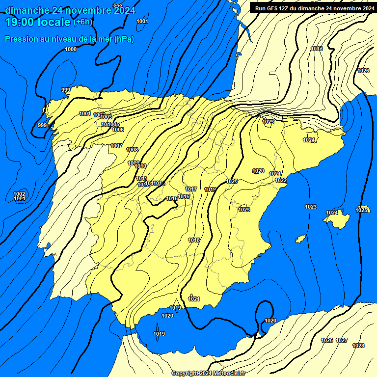 Modele GFS - Carte prvisions 