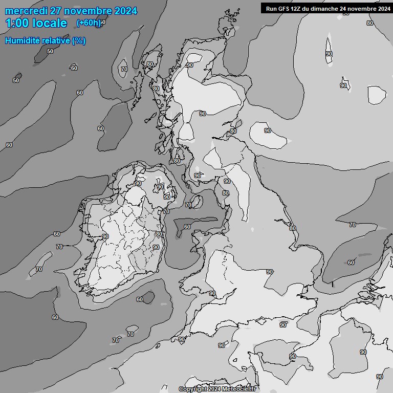 Modele GFS - Carte prvisions 