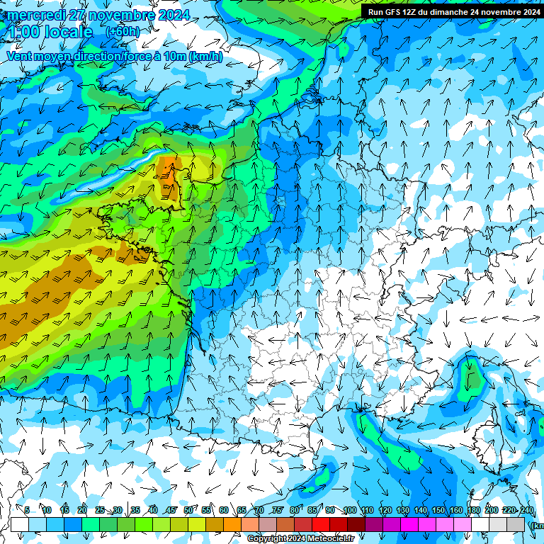 Modele GFS - Carte prvisions 